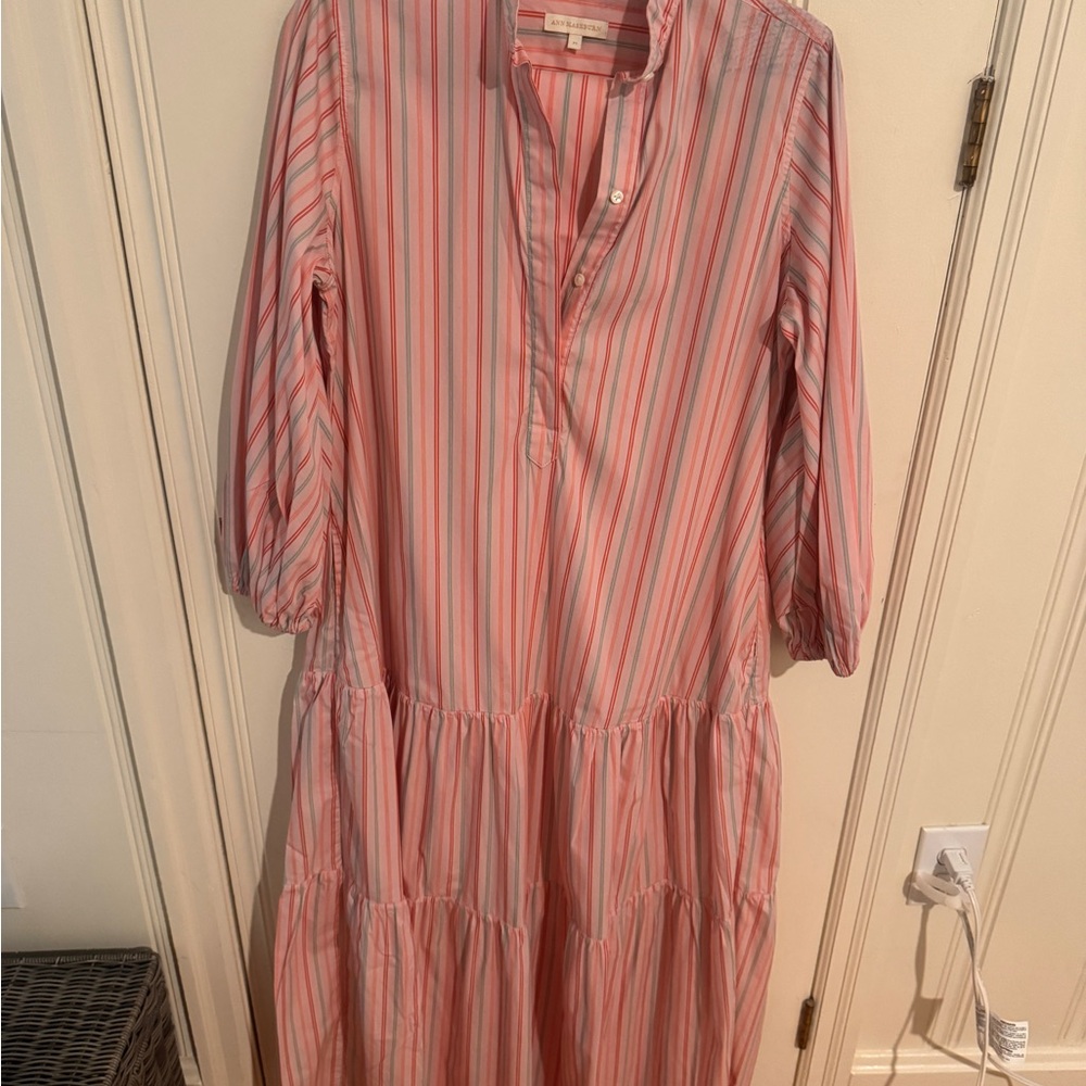 ANN MASHBURN Pink and Red Striped Button-Front Shirt